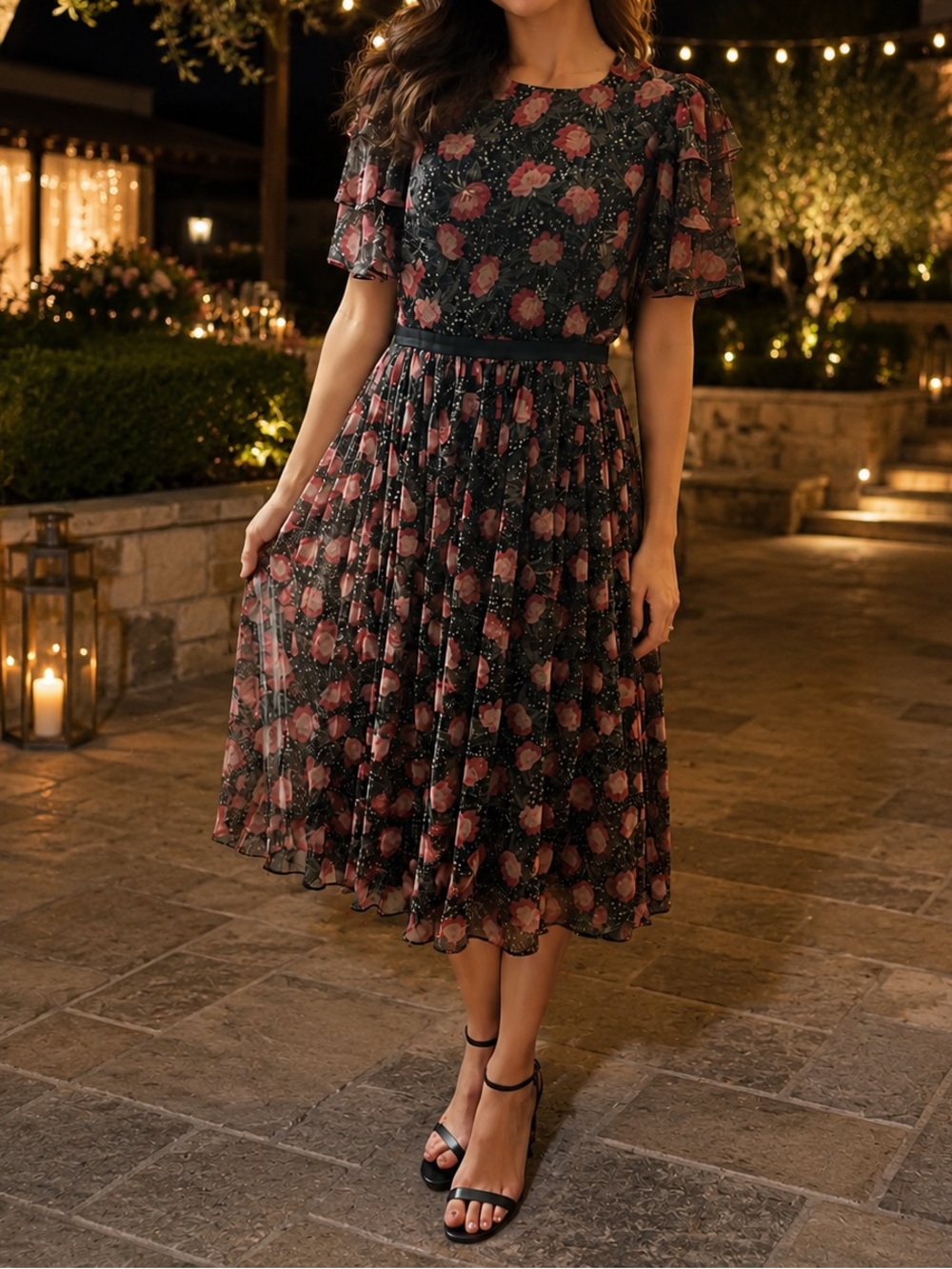 Ivy City Co Gianna Dress In Moody Floral
